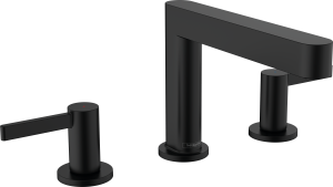 Hansgrohe Finoris 3-otworowa bateria umywalkowa 110 z kompletem odpływowym Push-Open Finoris Czarny Matowy