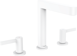Hansgrohe Finoris 3-otworowa bateria umywalkowa 160 z kompletem odpływowym Push-Open Finoris Biały Matowy