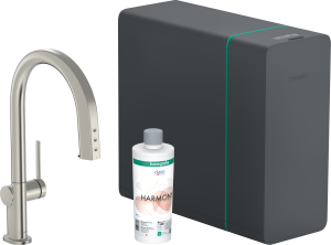 Hansgrohe Aqittura M91 SodaSystem 210, wyciągana wylewka, 1jet, sBox Aqittura M91 Stal Szlachetna Finish