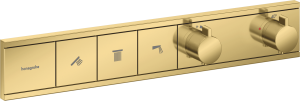 Hansgrohe RainSelect Bateria termostatyczna do 3 odbiorników, podtynkowa, element zewnętrzny RainSelect Złoty Optyczny Polerowany