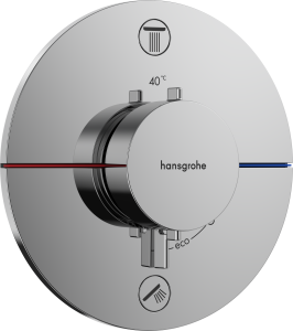 Hansgrohe ShowerSelect Comfort S Bateria termostatyczna, podtynkowa do 2 odbiorników ze zintegrowanym systemem zabezpieczającym zgodnie z EN 1717 ShowerSelect Comfort S Chrom
