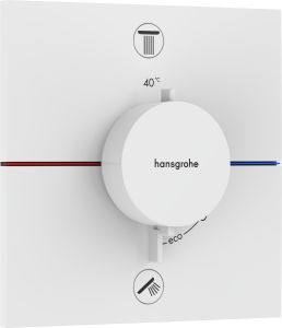 Hansgrohe ShowerSelect Comfort E Bateria termostatyczna, podtynkowa do 2 odbiorników ze zintegrowanym systemem zabezpieczającym zgodnie z EN 1717 ShowerSelect Comfort E Biały Matowy