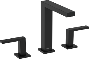 Hansgrohe Tecturis E 3-otworowa bateria umywalkowa 150 z kompletem odpływowym Push-Open Tecturis E Czarny Matowy