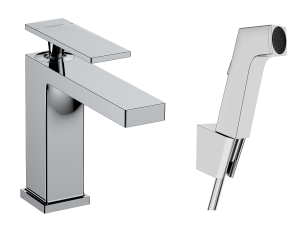 Hansgrohe Tecturis E Jednouchwytowa bateria umywalkowa 110 z główką Bidetta i wężem prysznicowym 160 cm Tecturis E Chrom