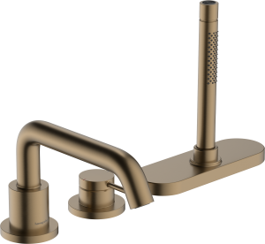 Hansgrohe Tecturis S 3-otworowa, jednouchwytowa bateria na brzeg wanny z sBox, element zewnętrzny Tecturis S Brąz Szczotkowany