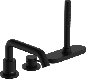 Hansgrohe Tecturis S 3-otworowa, jednouchwytowa bateria na brzeg wanny z sBox, element zewnętrzny Tecturis S Czarny Matowy