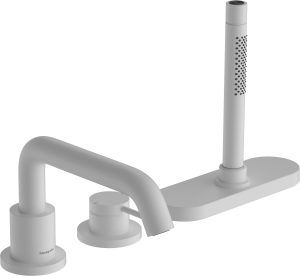 Hansgrohe Tecturis S 3-otworowa, jednouchwytowa bateria na brzeg wanny z sBox, element zewnętrzny Tecturis S Biały Matowy