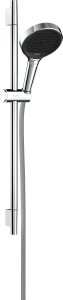 Hansgrohe Rainfinity Zestaw prysznicowy 130 3jet z drążkiem S Puro 65 cm PushSlider i tekstylnym wężem prysznicowym Designflex 160 cm Rainfinity Chrom