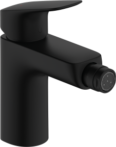 Hansgrohe Logis Jednouchwytowa bateria bidetowa 100 z kompletem odpływowym Logis Czarny Matowy