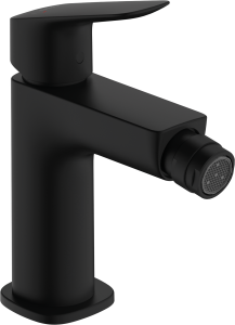Hansgrohe Bateria bidetowa Logis 110 Fine z kompletem odpływowym czarny