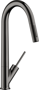 AXOR Starck Jednouchwytowa bateria kuchenna 270 z wyciąganą wylewką Czarny Chrom Polerowany