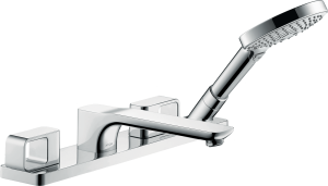 AXOR Urquiola 4-otworowa bateria na brzeg wanny Stal Szlachetna Optyczna
