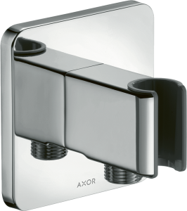 AXOR ShowerSolutions Przyłącze węża FixFit z uchwytem Porter softsquare Czarny Chrom Polerowany