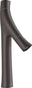 AXOR Starck Organic 2-uchwytowa bateria umywalkowa 170 z niezamykanym kompletem odpływowym Czarny Chrom Szczotkowany