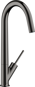 AXOR Starck Jednouchwytowa bateria kuchenna 300 z wyciąganą wylewką Czarny Chrom Polerowany