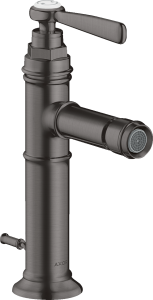 AXOR Montreux Jednouchwytowa bateria bidetowa z kompletem bidetowym Czarny Chrom Szczotkowany