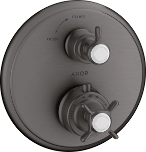 AXOR Montreux Bateria termostatyczna z zaworem odcinającym, montaż podtynkowy Czarny Chrom Szczotkowany