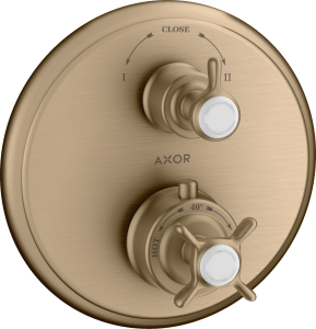 AXOR Montreux Bateria termostatyczna z zaworem odcinająco-przełączającym, montaż podtynkowy Brąz Szczotkowany