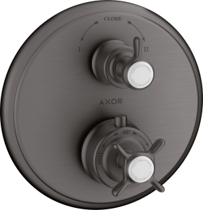 AXOR Montreux Bateria termostatyczna z zaworem odcinająco-przełączającym, montaż podtynkowy Czarny Chrom Szczotkowany