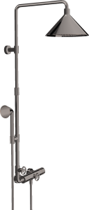 AXOR Showers/Front Komplet prysznicowy z termostatem i głowicą prysznicową 240 2jet Czarny Chrom Polerowany