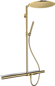 AXOR ShowerSolutions Komplet prysznicowy z termostatem 800 i głowicą 350 1jet Złoty Optyczny Polerowany