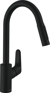 BATERIA ZLEWOZMYWAKOWA WYC. Z PRZEŁĄCZ. FOCUS E2 UCHWYT BOCZNY CZARNY MAT HANSGROHE