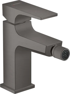 BATERIA METROPOL BIDETOWA CZARNY CHROM SZCZOTKOWANY Z KORKIEM KLIK HANSGROHE