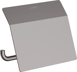 Hansgrohe ADDSTORIS UCHWYT NA PAPIER Z OSŁONĄ CZARNY CHROM SZCZOTKOWANY