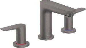 BATERIA UMYWALKOWA 3-OTW. TALIS E CZARNY CHROM SZCZOTKOWANY  HANSGROHE