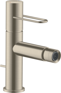 AXOR Uno Jednouchwytowa bateria bidetowa z automatycznym kompletem odpływowym i uchytem loop Nikiel Szczotkowany