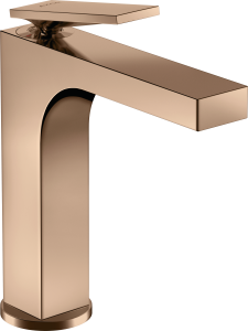 AXOR Citterio Jednouchwytowa bateria umywalkowa 160 z uchwytem dźwigniowym i kompletem odpływowym Czerwone Złoto Polerowane