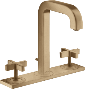 AXOR Citterio 3-otworowa bateria umywalkowa 170 z uchwytami krzyżowymi, wylewka 140mm Brąz Szczotkowany