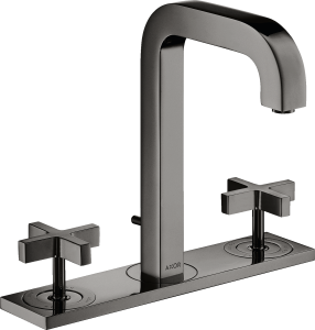 AXOR Citterio 3-otworowa bateria umywalkowa 170 z uchwytami krzyżowymi, wylewka 140mm Czarny Chrom Polerowany