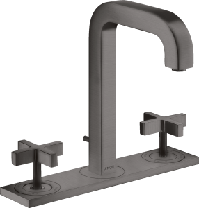 AXOR Citterio 3-otworowa bateria umywalkowa 170 z uchwytami krzyżowymi, wylewka 140mm Czarny Chrom Szczotkowany
