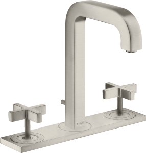 AXOR Citterio 3-otworowa bateria umywalkowa 170 z uchwytami krzyżowymi, wylewka 140mm Stal Szlachetna Optyczna