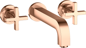 AXOR Citterio 3-otworowa bateria umywalkowa montaż ścienny podtynkowy Czerwone Złoto Polerowane