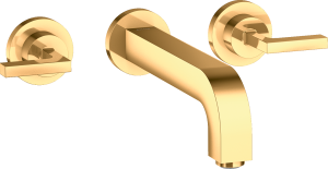 AXOR Citterio 3-otworowa bateria umywalkowa montaż ścienny podtynkowy, wlewka 222mm Złoty Optyczny Polerowany