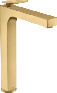 AXOR Citterio Jednouchwytowa bateria umywalkowa 280 z uchwytem dźwigniowym i niezamykanym kompletem odpływowym - szlif diamentowy Złoty Optyczny Szczotkowany