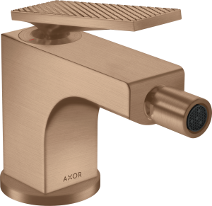 AXOR Citterio Jednouchwytowa bateria bidetowa z uchwytem dźwigniowym i kompletem odpływowym - szlif diamentowy Czerwone Złoto Szczotkowane
