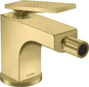 AXOR Citterio Jednouchwytowa bateria bidetowa z uchwytem dźwigniowym i kompletem odpływowym - szlif diamentowy Mosiądz Szczotkowany