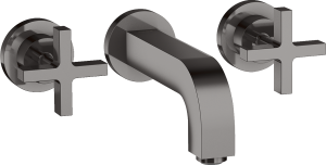 AXOR Citterio 3-otworowa bateria umywalkowa montaż ścienny podtynkowy z wylewką 162mm Czarny Chrom Polerowany