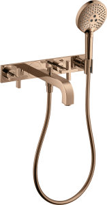 AXOR Citterio 3-otworowa bateria wannowa montaż ścienny podtynkowy Czerwone Złoto Polerowane