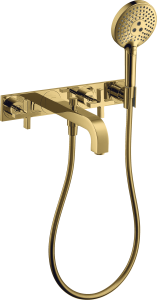 AXOR Citterio 3-otworowa bateria wannowa montaż ścienny podtynkowy Złoty Optyczny Polerowany