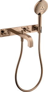 AXOR Citterio 3-otworowa bateria wannowa montaż ścienny podtynkowy Czerwone Złoto Polerowane