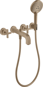 AXOR Citterio 3-otworowa bateria wannowa montaż ścienny podtynkowy Czerwone Złoto Szczotkowane