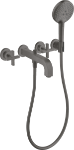 AXOR Citterio 3-otworowa bateria wannowa montaż ścienny podtynkowy Czarny Chrom Szczotkowany