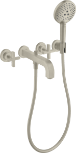 AXOR Citterio 3-otworowa bateria wannowa montaż ścienny podtynkowy Nikiel Szczotkowany