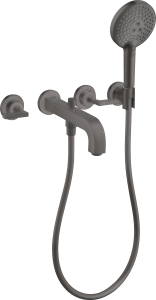 AXOR Citterio 3-otworowa bateria wannowa montaż ścienny podtynkowy Czarny Chrom Szczotkowany