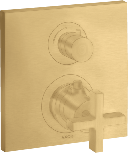 AXOR Citterio Bateria termostatyczna z zaworem odcinającym Złoty Optyczny Szczotkowany