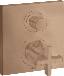 AXOR Citterio Bateria termostatyczna z zaworem odcinającym Czerwone Złoto Szczotkowane